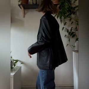 Vintage Screaming Eagle Leather Blazer – Y2K Business-Core Aesthetic